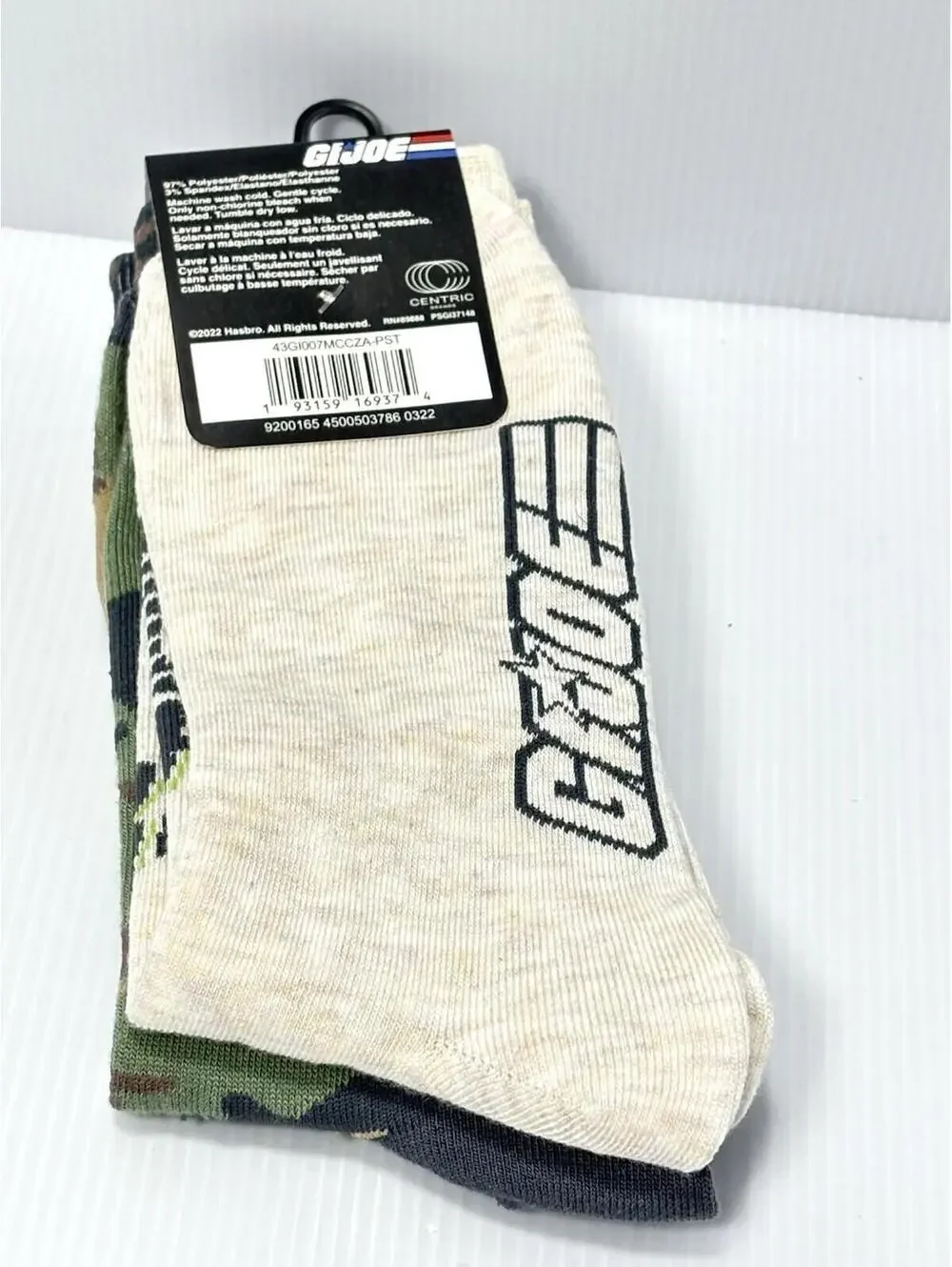 G.I. Joe Men’s Camouflage Crew Socks - New With Tags - Green/Tan Camo Size 6-12